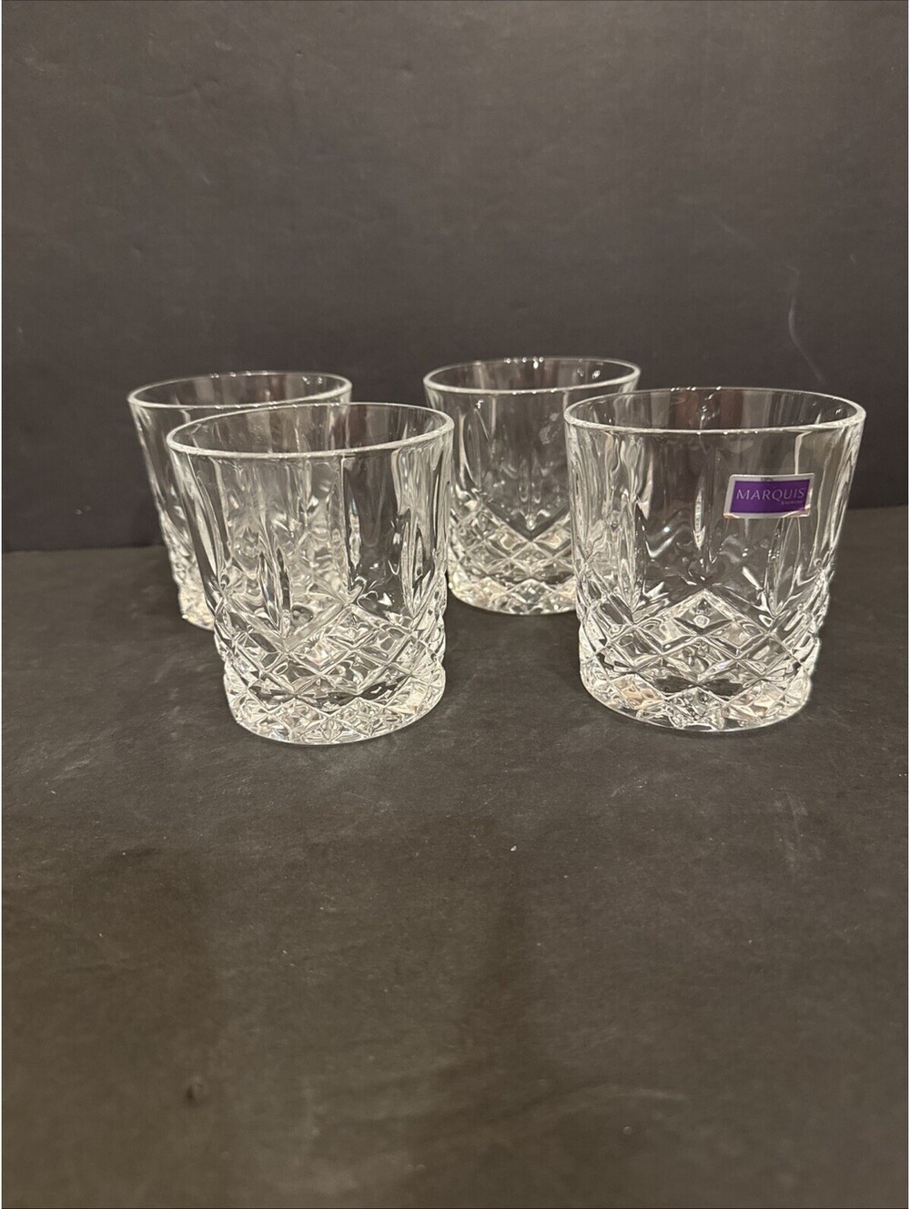 NWOT Marquis By Waterford (4) Markham Double Old Fashioned Glasses 3 5/8ā H